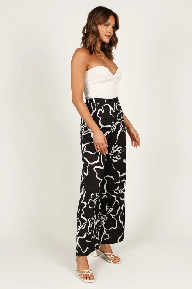 Pants Petal and Pup Women York Pant White Black Floral