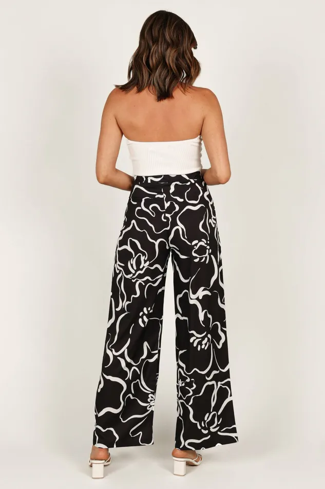 Pants Petal and Pup Women York Pant White Black Floral