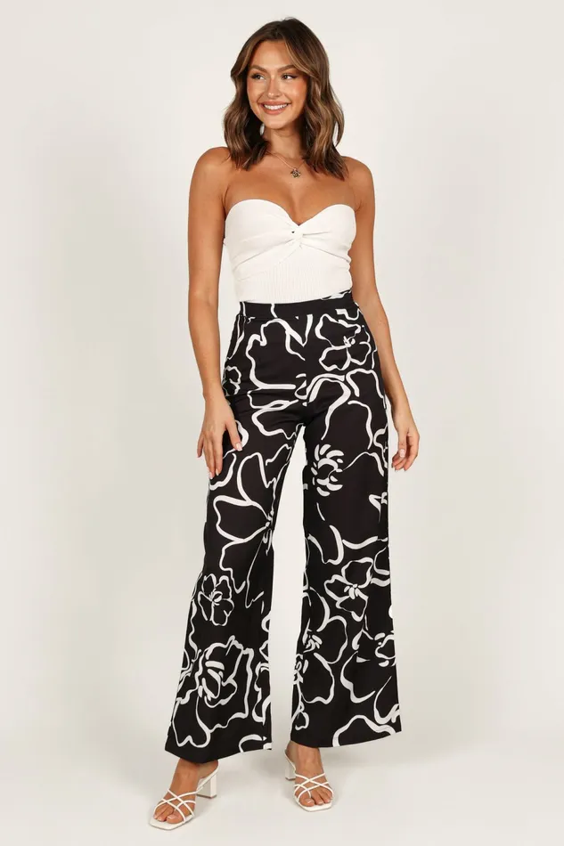 Pants Petal and Pup Women York Pant White Black Floral