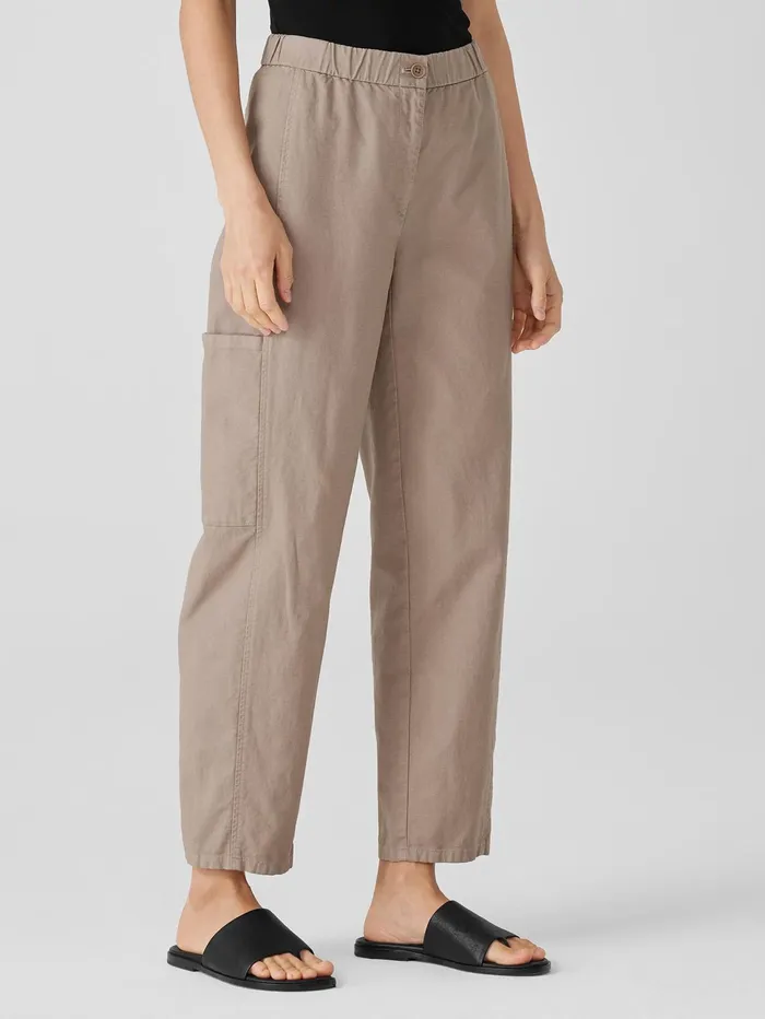 Pants Shorts and Jumpsuits Women Eileen Fisher Cotton Hemp Stretch Lantern Pant Briar