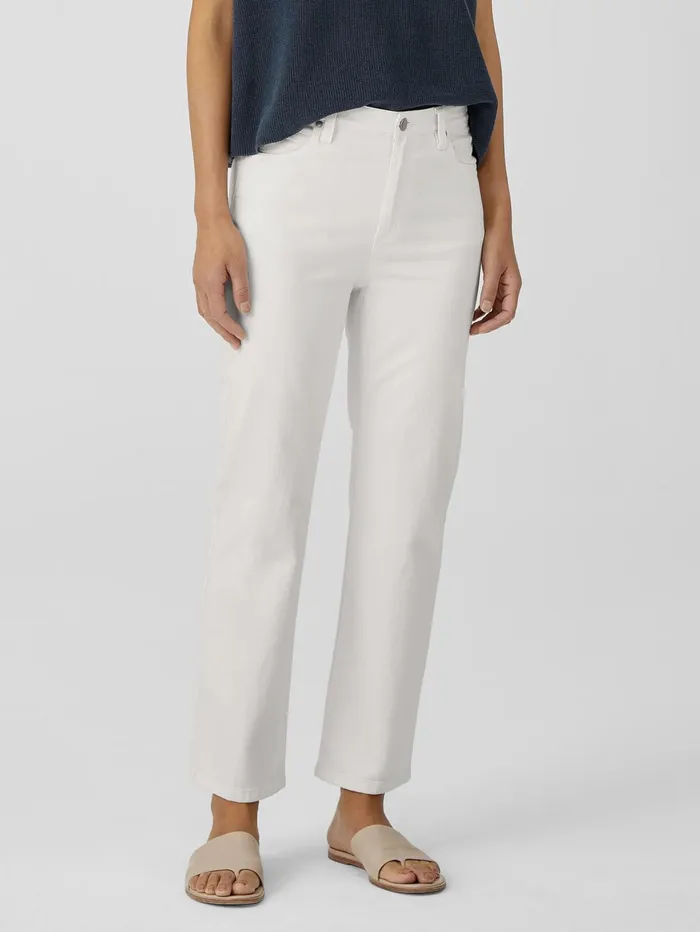 Pants Shorts and Jumpsuits Women Eileen Fisher Undyed Organic Cotton Denim Straight Jean Undyed Natural