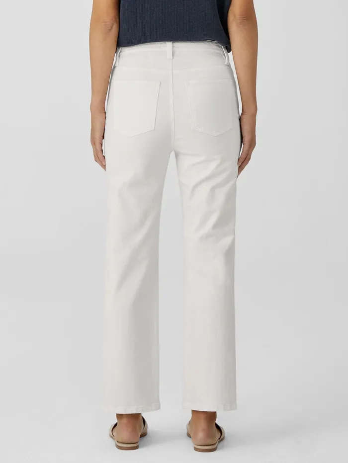 Pants Shorts and Jumpsuits Women Eileen Fisher Undyed Organic Cotton Denim Straight Jean Undyed Natural