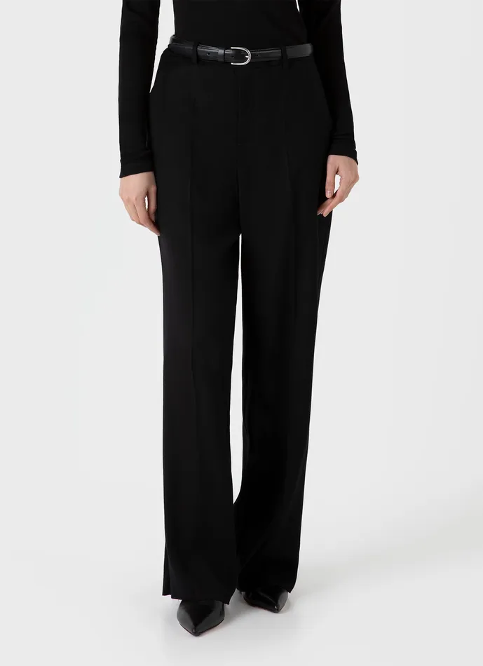 Pants ussunspel Women Wool Flannel Trouser Black Pants ussunspel Women Wool Flannel Trouser Black