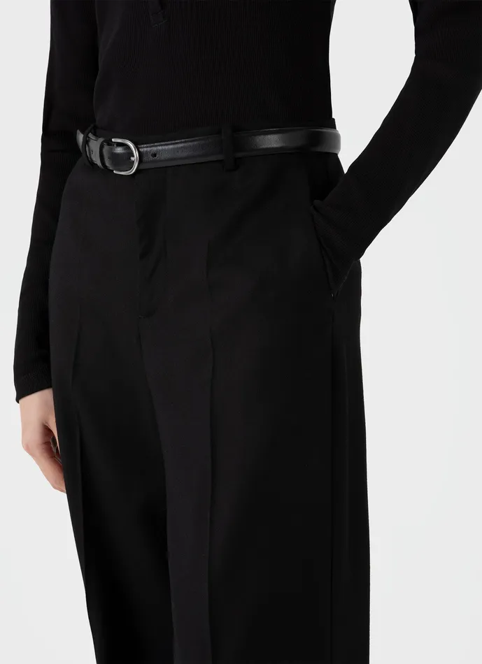 Pants ussunspel Women Wool Flannel Trouser Black Pants ussunspel Women Wool Flannel Trouser Black