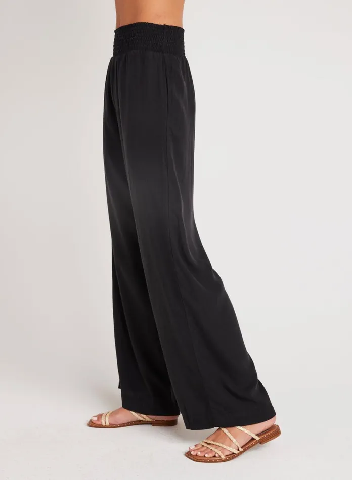 Pants Women Bella Dahl Smocked Waist Wide Leg 8211 Vintage Black Pants Women Bella Dahl Smocked Waist Wide Leg 8211 Vintage Black