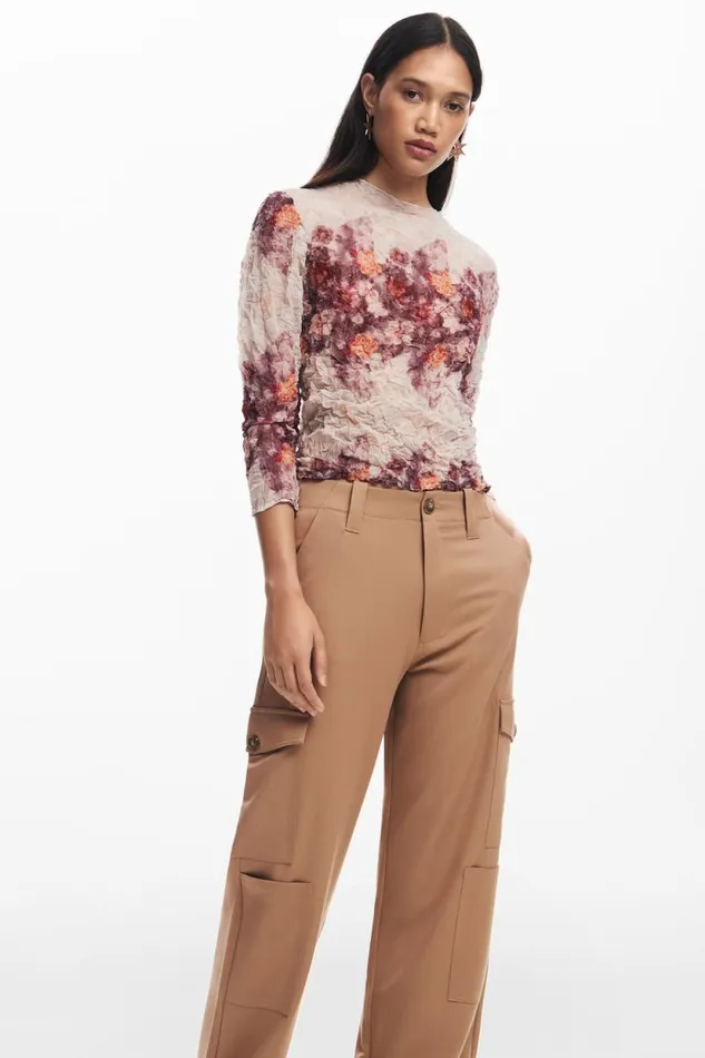 Pants Women Desigual Cargo Pants Brown