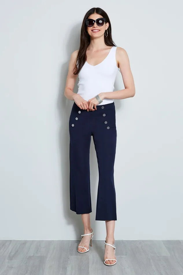 Pants Women Elie Tahari Button Detail Pant NAVY YARD