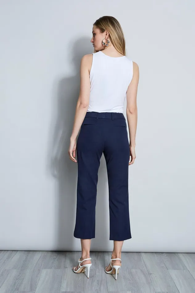 Pants Women Elie Tahari Embroidered Cropped Pant NAVY YARD