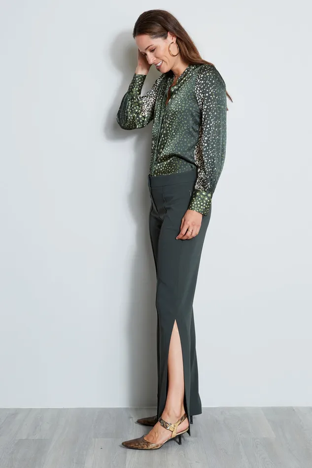 Pants Women Elie Tahari Side Slit Pant CAMOFLAUGE