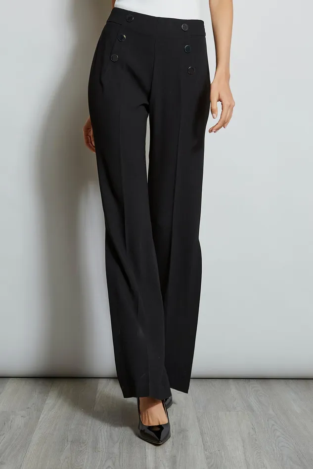 Pants Women Elie Tahari Slit Button Pant BLACK