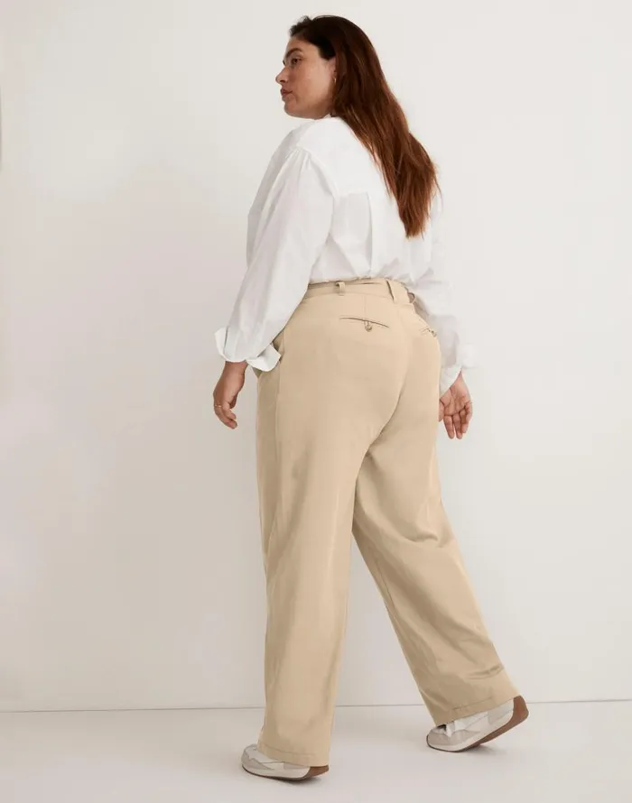 Pants Women Madewell The Plus Harlow WideLeg Pant In Drapey Twill Harvest Moon