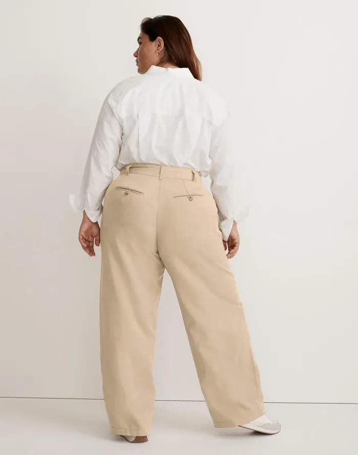 Pants Women Madewell The Plus Harlow WideLeg Pant In Drapey Twill Harvest Moon