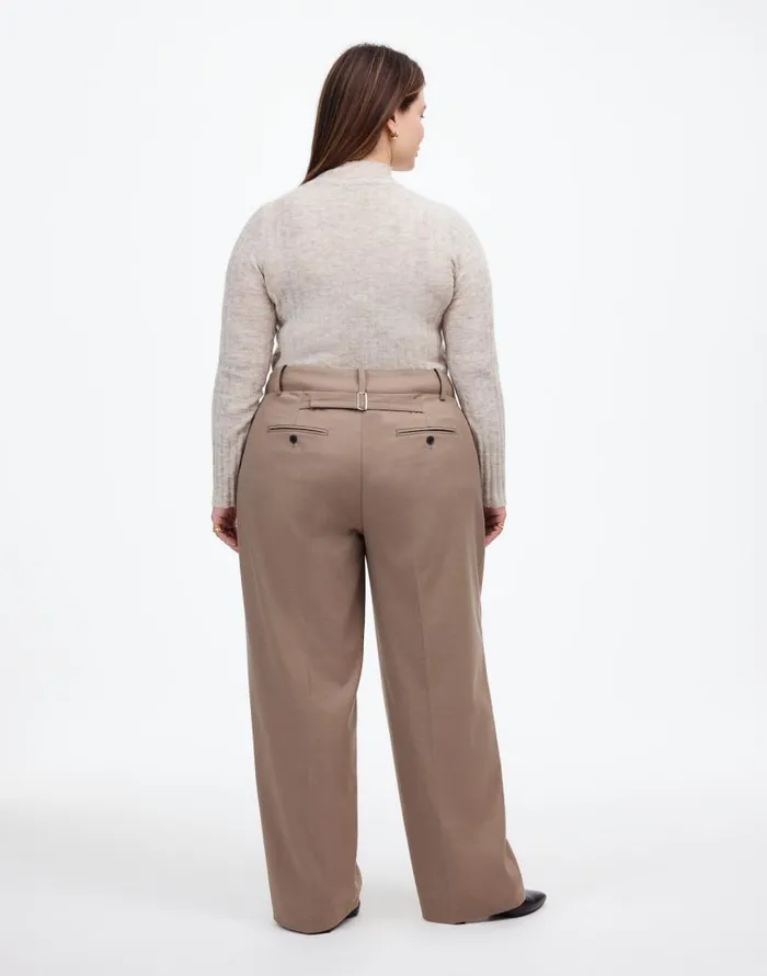 Pants Women Madewell The Plus Harlow WideLeg Pant In Flannel Dark Oat Melange