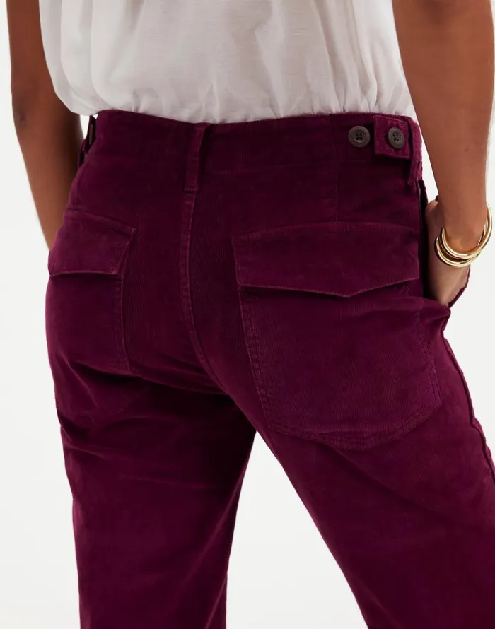 Pants Women Madewell The Slim Straight Utility Pant In Garment Dye Corduroy Bordeaux
