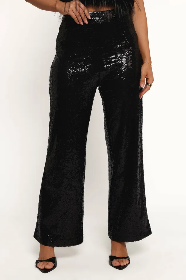 Pants Women Petal and Pup Drea Sequin Pants Black
