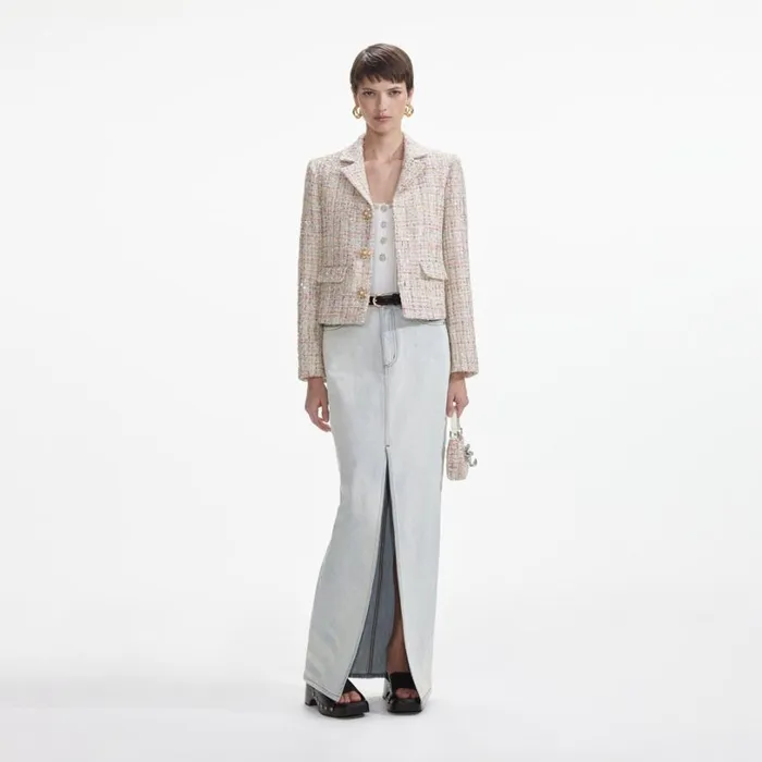 Pastel Boucle Jacket Women Self Portrait Outerwear