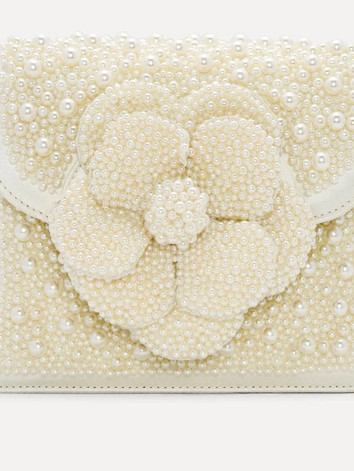 Pearl Embroidered Mini TRO Bag Pearl Women Oscar De La Renta Handbags Pearl Embroidered Mini TRO Bag Pearl Women Oscar De La Renta Handbags
