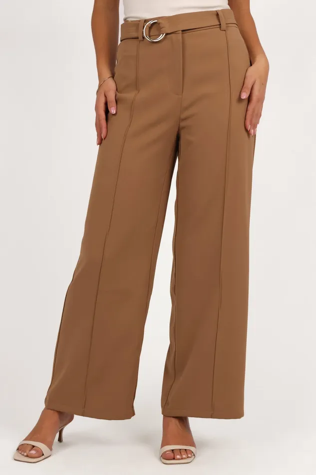 Petal and Pup Elaine Belted Pant Mocha Women Pants