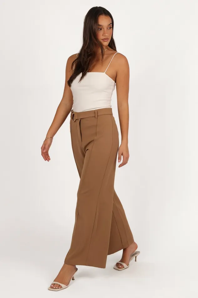 Petal and Pup Elaine Belted Pant Mocha Women Pants