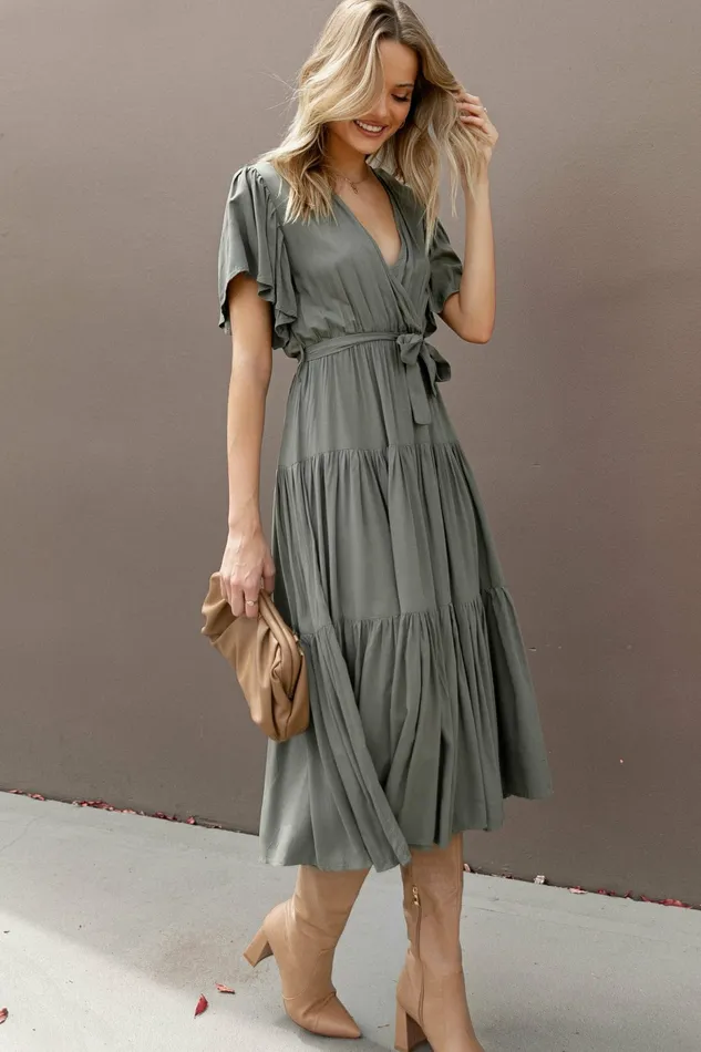 Petal and Pup Event Dresses Women Barker Dress Olive