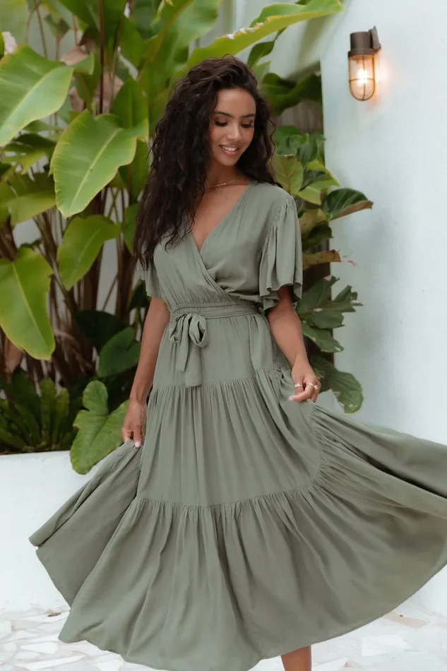 Petal and Pup Event Dresses Women Barker Dress Olive