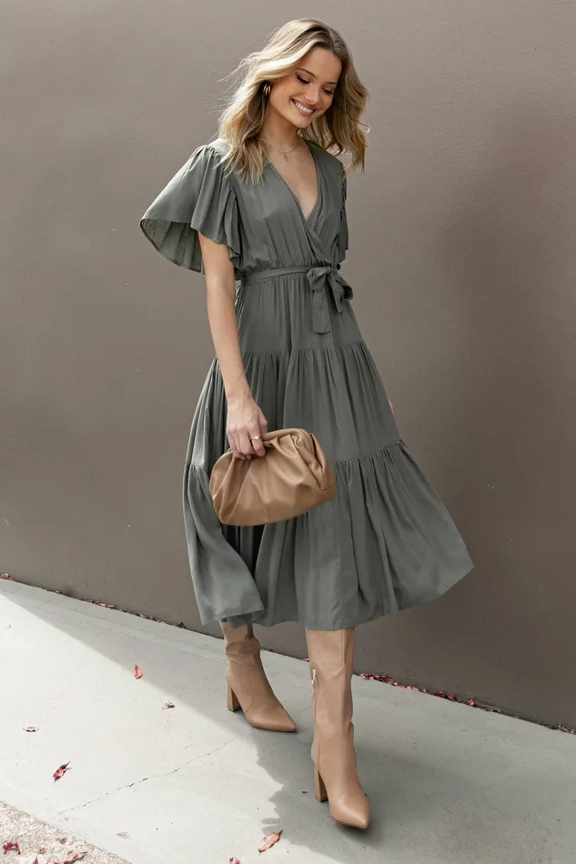 Petal and Pup Event Dresses Women Barker Dress Olive