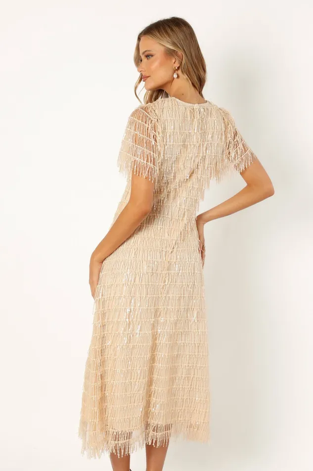 Petal and Pup Event Dresses Women Kala Textured Maxi Dress Beige