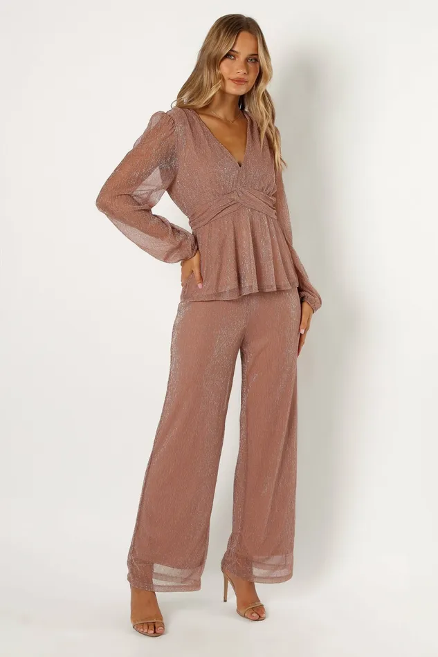 Petal and Pup Ramona Wide Leg Pants Rose Women Matching Sets