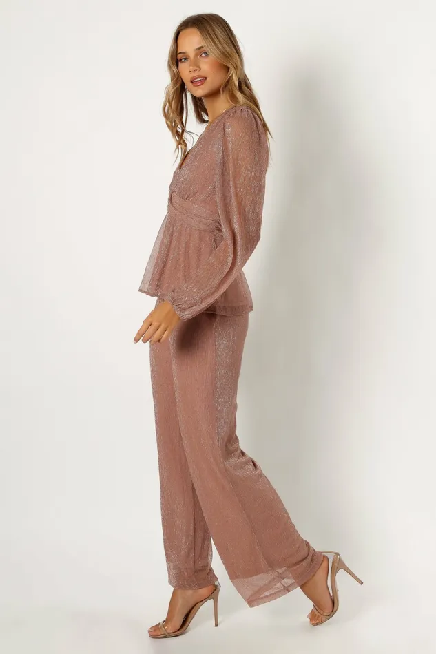 Petal and Pup Ramona Wide Leg Pants Rose Women Matching Sets