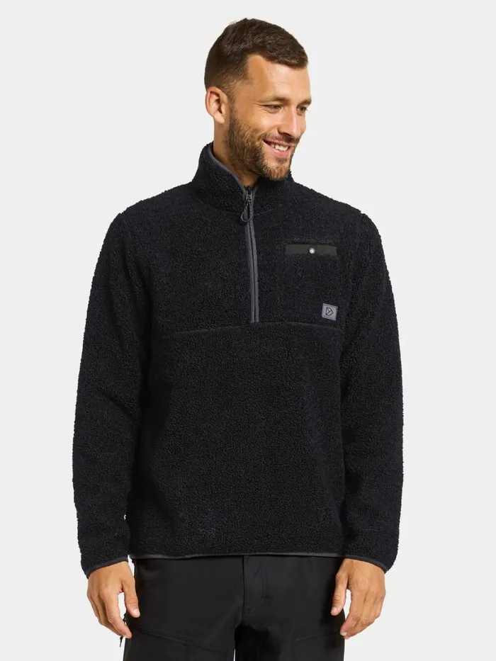 Phoenix Halfzip Black Men Didriksons Fleece and Midlayers