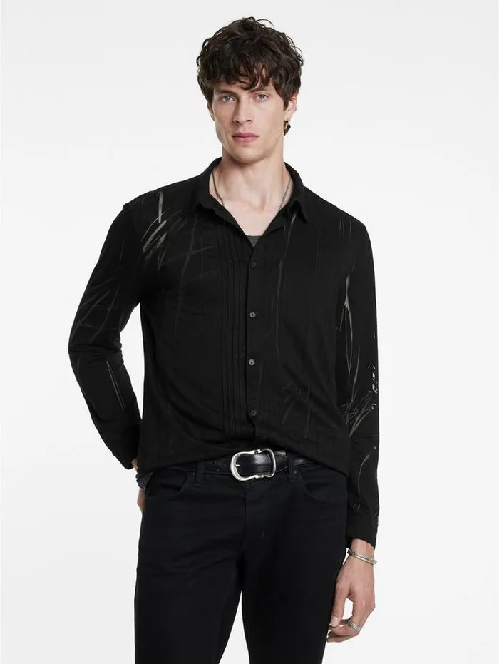 PHOENIX SHIRT Black Men John Varvatos Shirts