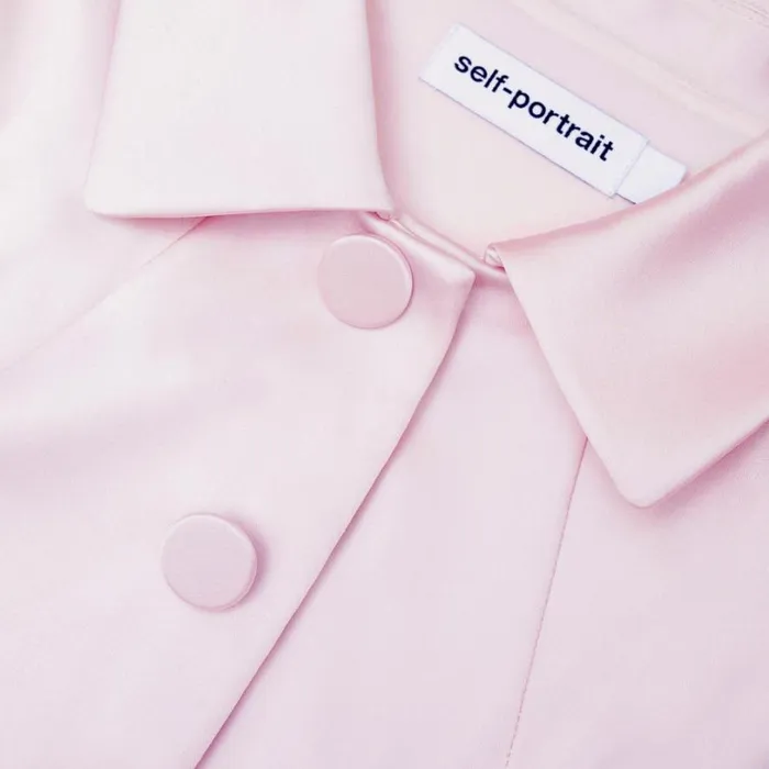 Pink Satin Tailored Mini Dress Women Self Portrait Dresses Pink Satin Tailored Mini Dress Women Self Portrait Dresses