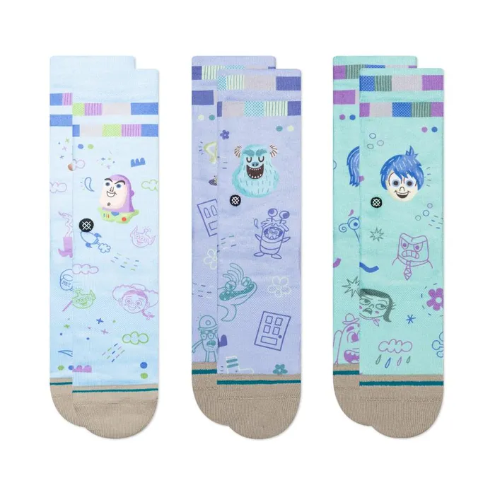 Pixar X Stance By Ryan Bubnis Poly Crew Socks 3 Pack Blue Kids Stance Kids