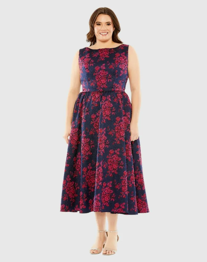 Plus Size Dresses Women Mac Duggal Sleeveless Floral Embroidered Dress Midnight Multi Plus Size Dresses Women Mac Duggal Sleeveless Floral Embroidered Dress Midnight Multi