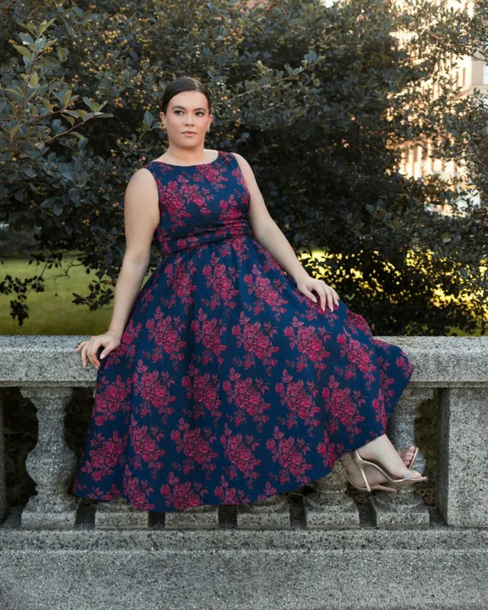 Plus Size Dresses Women Mac Duggal Sleeveless Floral Embroidered Dress Midnight Multi Plus Size Dresses Women Mac Duggal Sleeveless Floral Embroidered Dress Midnight Multi