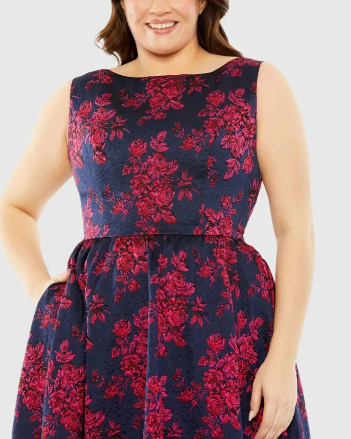 Plus Size Dresses Women Mac Duggal Sleeveless Floral Embroidered Dress Midnight Multi Plus Size Dresses Women Mac Duggal Sleeveless Floral Embroidered Dress Midnight Multi