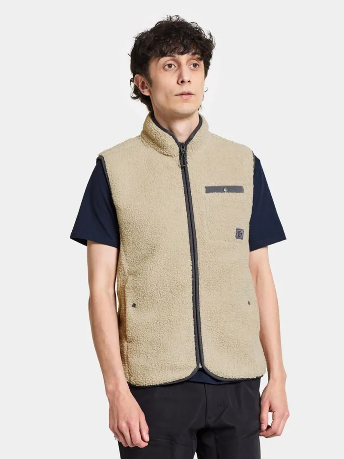 Pollux Men039s Vest Clay Beige Men Didriksons Vests