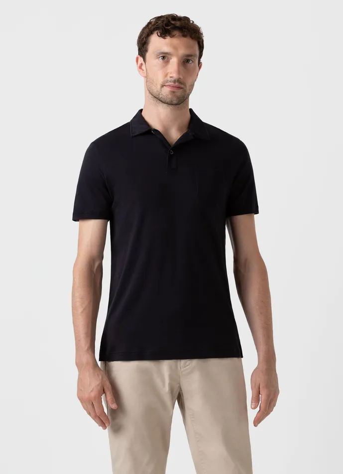 Polo Shirts Men Sea Island Cotton Riviera Polo Shirt Black ussunspel Polo Shirts Men Sea Island Cotton Riviera Polo Shirt Black ussunspel