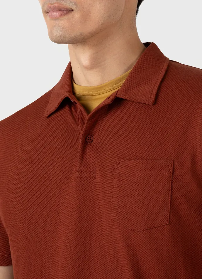 Polo Shirts ussunspel Men Riviera Polo Shirt Dark Clay Polo Shirts ussunspel Men Riviera Polo Shirt Dark Clay