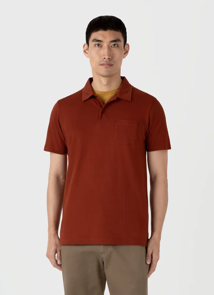 Polo Shirts ussunspel Men Riviera Polo Shirt Dark Clay Polo Shirts ussunspel Men Riviera Polo Shirt Dark Clay