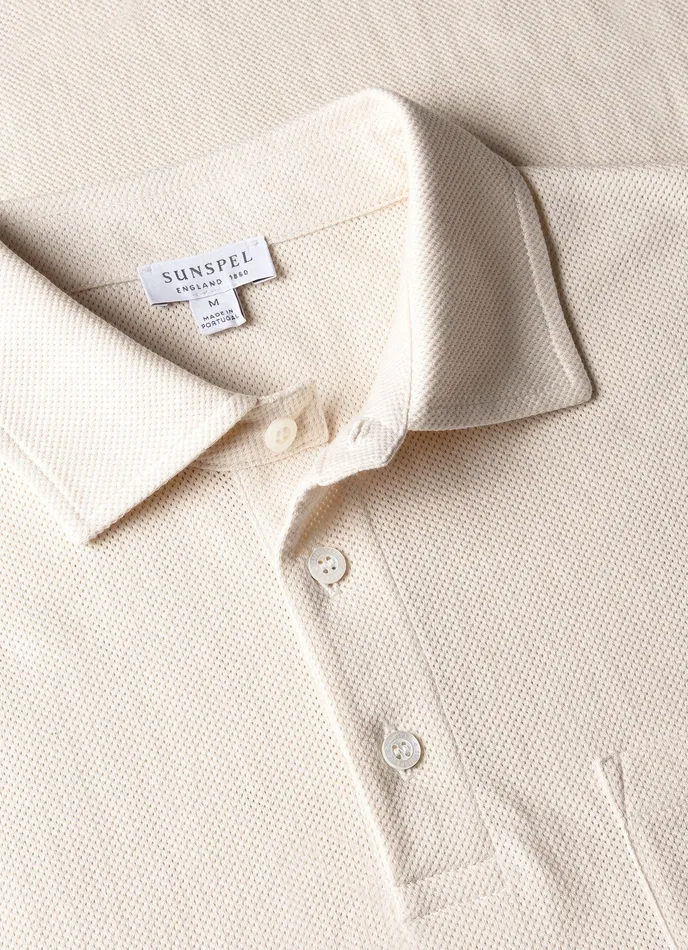 Polo Shirts ussunspel Men Sunspel x WM Brown Long Sleeve Polo Shirt Undyed Polo Shirts ussunspel Men Sunspel x WM Brown Long Sleeve Polo Shirt Undyed