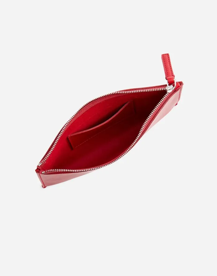 Pouches and Wallets Women Madewell The Pouch Clutch In Leather Bright Ember