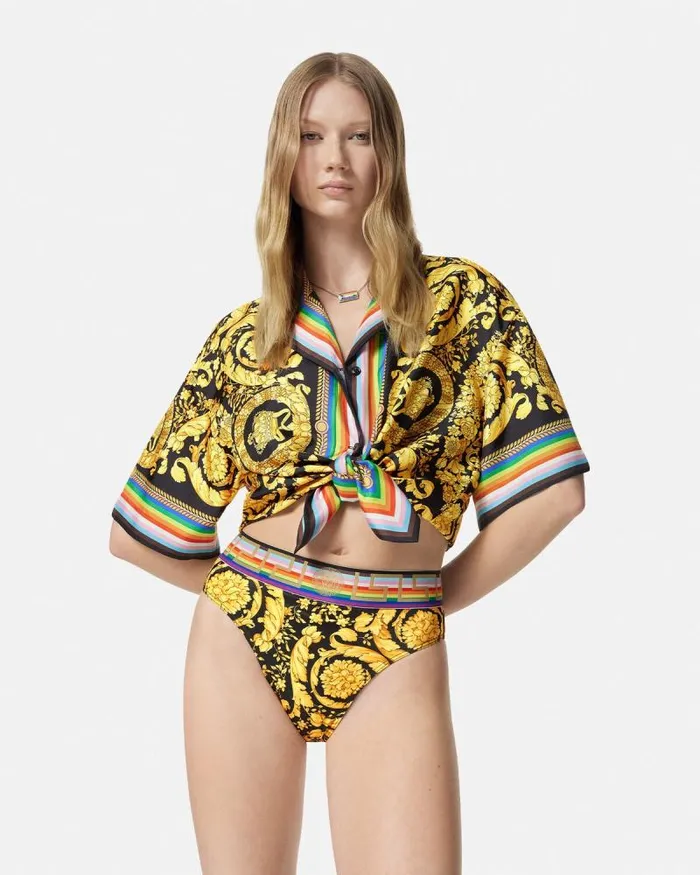 Pride Barocco Bikini Bottoms Blackprint Women Versace Swimwear