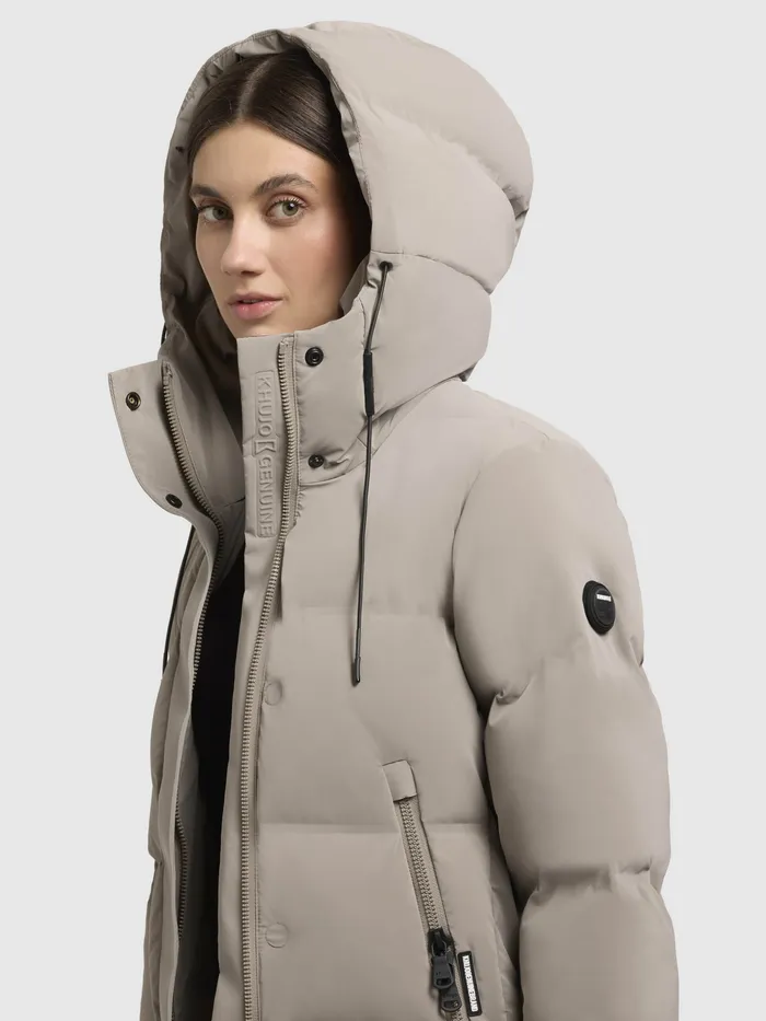 Puffer Coats KHUJO Women Mantel LONI Graubeige Graubeige