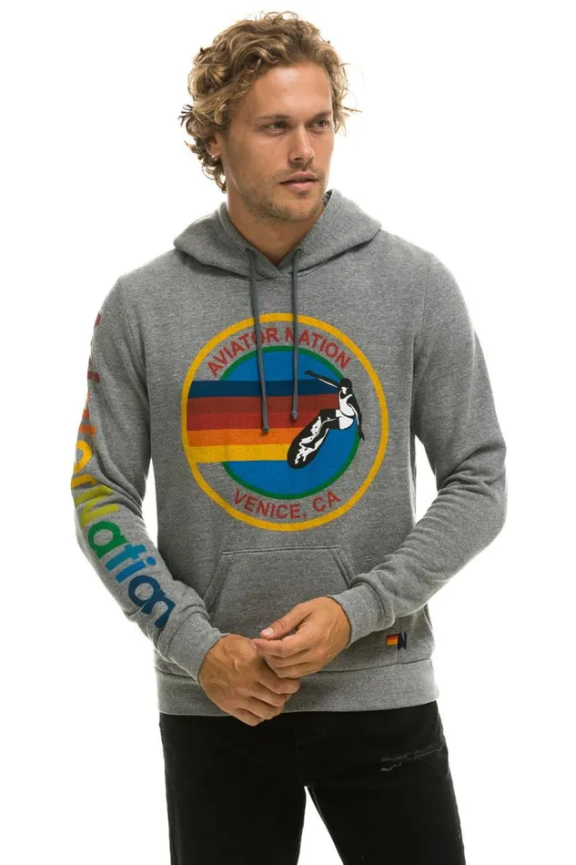 Pullover Hoodie 8211 Heather Grey WomenMen Aviator Nation Hoodies