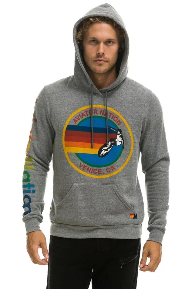 Pullover Hoodie 8211 Heather Grey WomenMen Aviator Nation Hoodies
