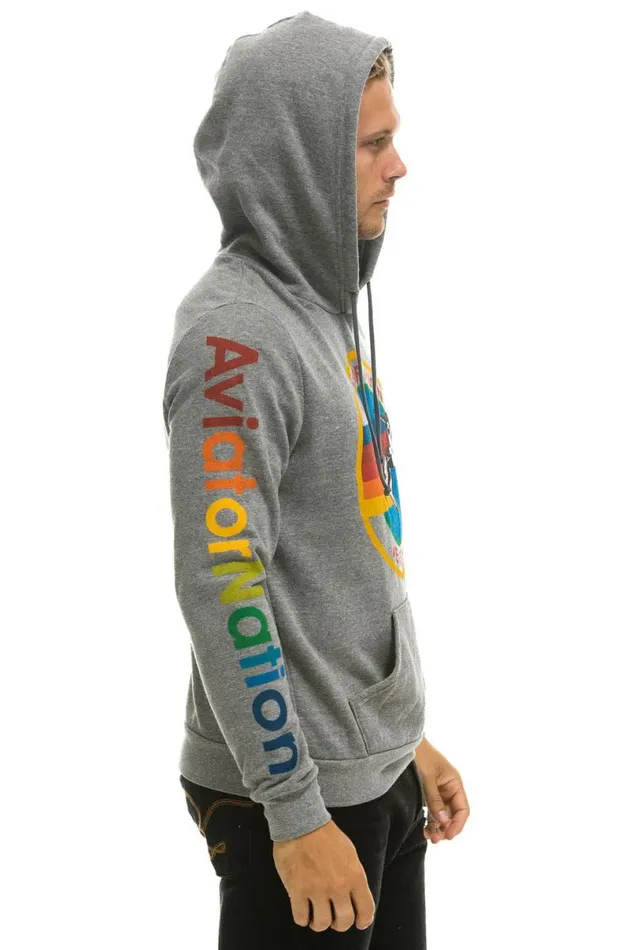 Pullover Hoodie 8211 Heather Grey WomenMen Aviator Nation Hoodies