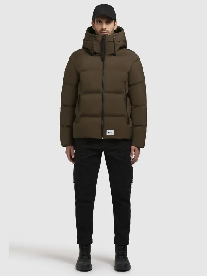 Quilted Jackets Men KHUJO Jacke WESH2 Dunkeloliv Dunkeloliv