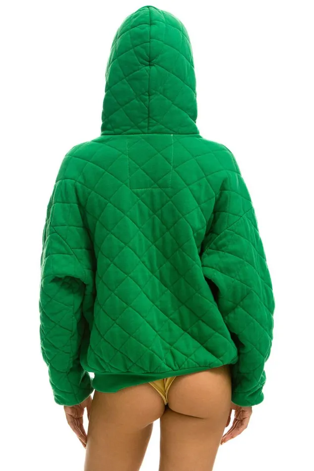 Quilted Relaxed Pullover Hoodie 8211 Kelly Green WomenMen Aviator Nation Hoodies