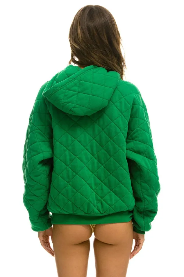 Quilted Relaxed Pullover Hoodie 8211 Kelly Green WomenMen Aviator Nation Hoodies